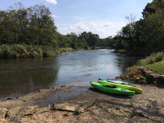 Canoe/kayak launch on the Kishwaukee river