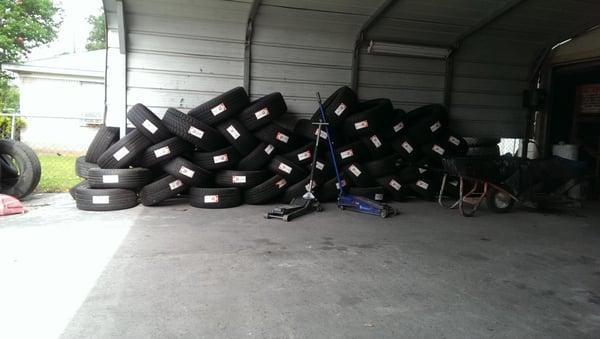 Some used tires.