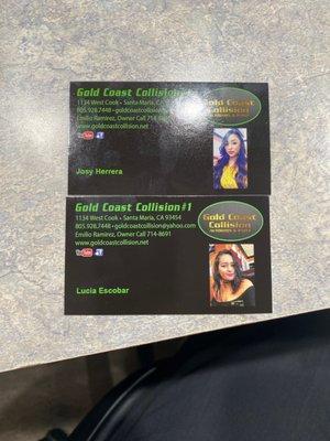 Gold Coast business cards.