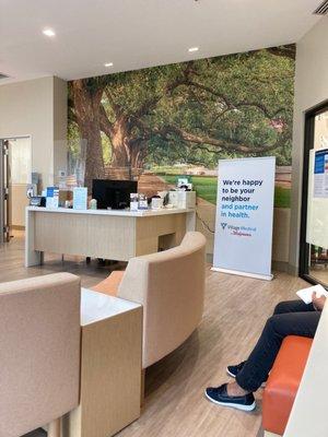 Reception Desk and Houston Park wall photo.