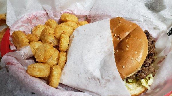 Hamburger and tots