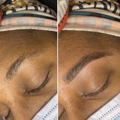 Brow wax and tint