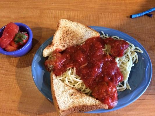 Spaghetti & Meatballs from kid's menu