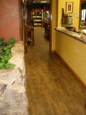 A gorgeous Luxury Vinyl Plank product installed at a local business.