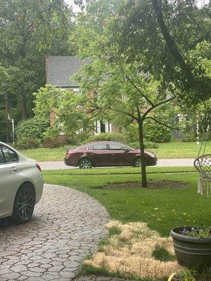 Car in front of house