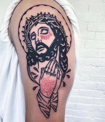 Black and red Jesus by Czar Suka