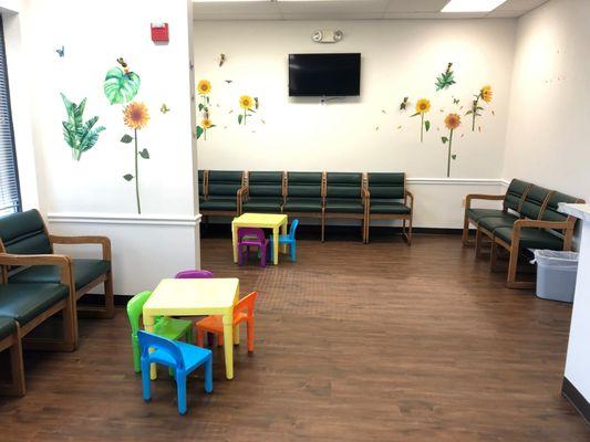 New look at Bowie location with sick and non-sick waiting rooms and no toys for children to possibly spread infection