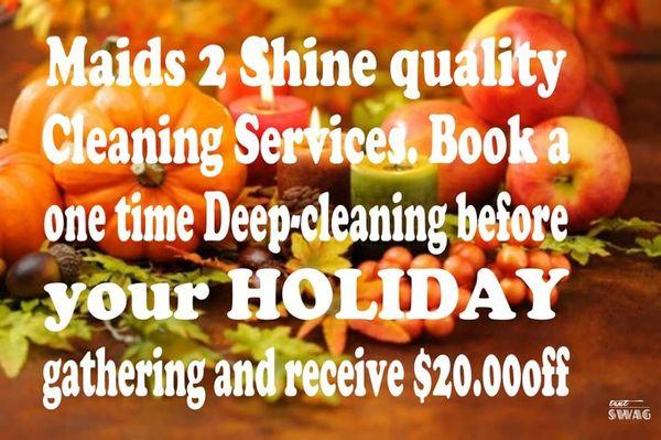 Do you need HELP cleaning your home or Business during and after the holidays? Call us now!