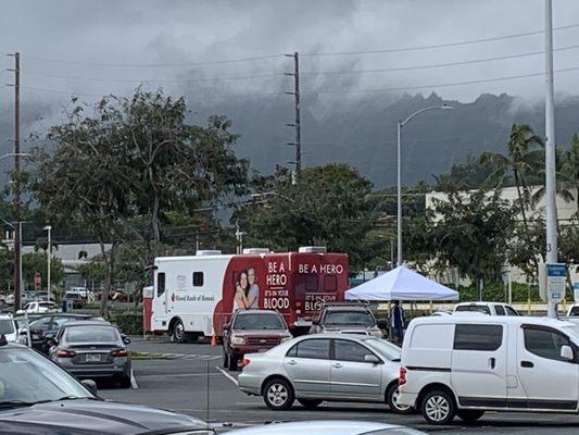 Blood mobile on site.  3.21.2020