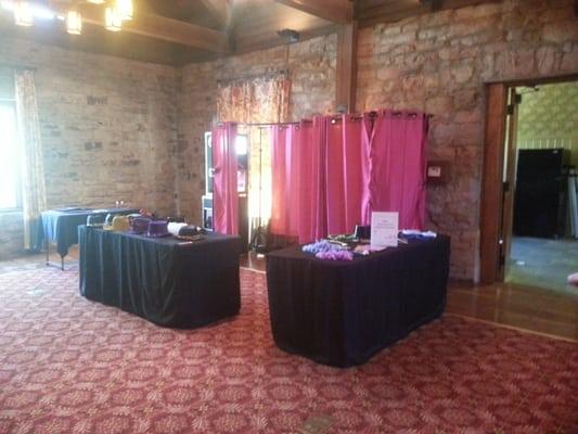 Photo Booth setup for wedding reception at the Monte Sano Lodge