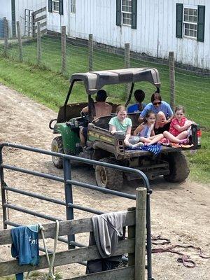 Getting a ride out to the creek!