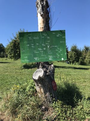 Map at the top of the orchard