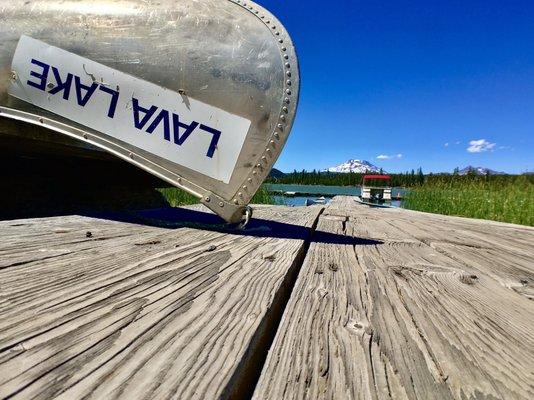 canoe tipped on the pier