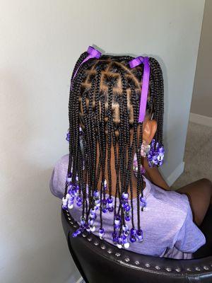 Kids natural hair smedium box braids + accessories