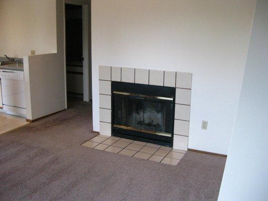 wood burning fireplace in all 2 bedroom apartments!