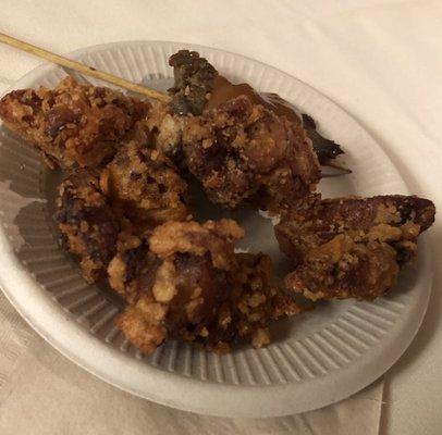 2019 Empty Bowl at Pomaika'i Ballroom - Chicken Karaage and Beef Satay from Pupu Station #2