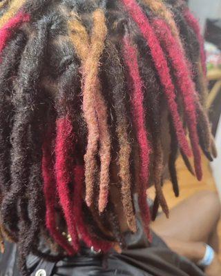 Multi colored locs