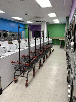 Lots of laundry carts