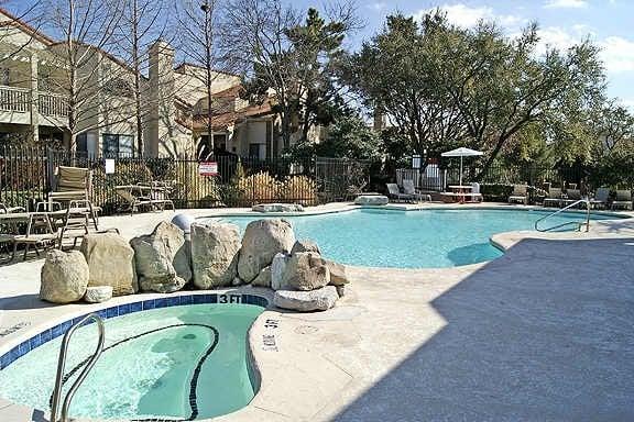 Swimming pool and hot tub.