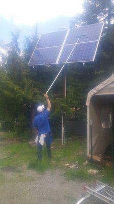 Free solar pannel cleaning for new bi-yearly customers.