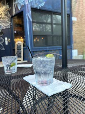 Hendricks and tonic outside patio