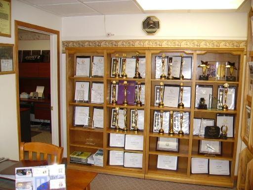 Award Wall  in our Meet & Greet reception area