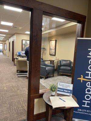 The entrance on teh first floor of the Sandpoint Center.