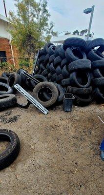 Old tires. You take away or pay $5 per tire