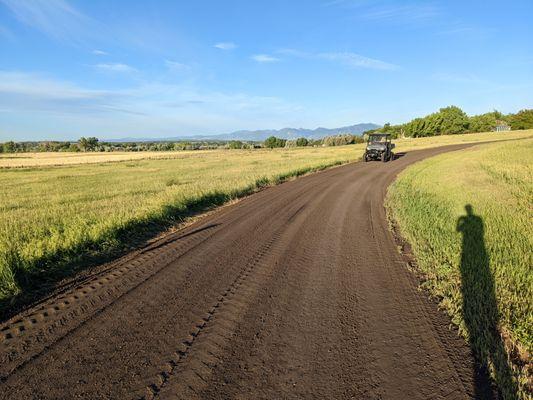 Regraded and recycled asphalt added