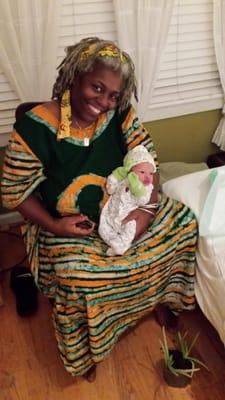 Afua, with our baby girl, minutes after her beautiful delivery!