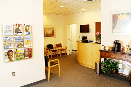 Towson dental office reception room.