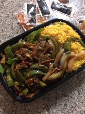 Hot and Spicy Beef combination meal