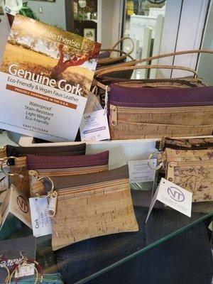 Eco friendly cork purses by Natalie Teresa.