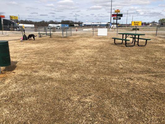 Nice CLEAN dog park for those traveling with their furry friends.