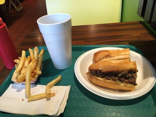 Cheese steak combo $8.85 + tax