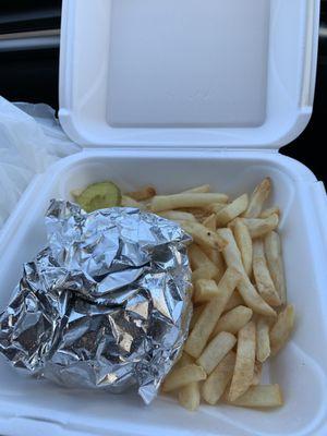 Burger and fries