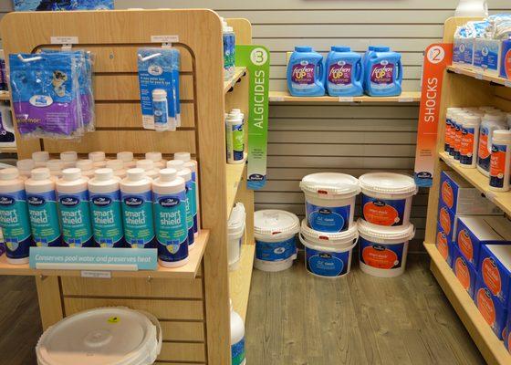 Pool and spa chemicals, accessories and equipment.