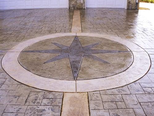 Stamped Concrete driveway by M & F Concrete.