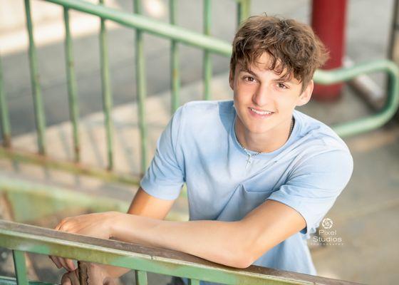 urban session with senior boy color image