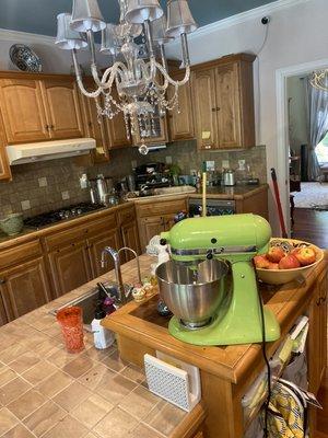 After light clean kitchen