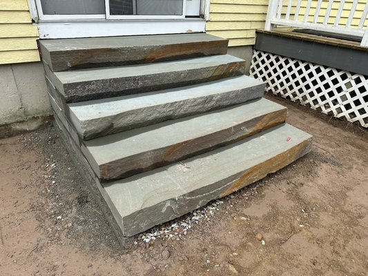 Bluestone steps going in