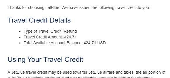 Got email that refund went to travel bank