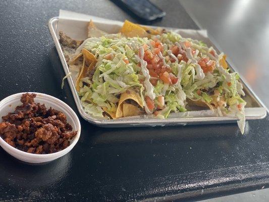 Both of my sons each had the nachos and it was so much that they both had to take some home to finish.