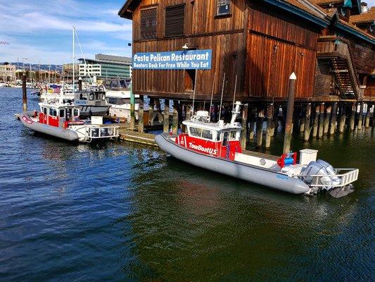 The vessel on the right is 1 of 2 brand new custom response boats for servicing BoatUS members on the SF Bay and Delta.