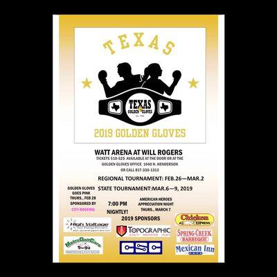 Our 2018-2019 Texas Golden Gloves is here !
Tickets are now available!!!