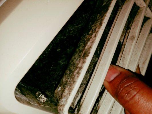 Window AC Top Vent inside - Black Mold