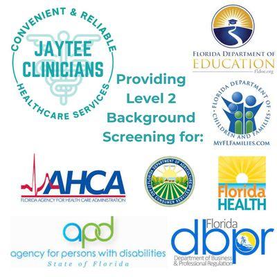 Level 2 LiveScan Background Screening for AHCA, APD, Department of Health, DCF, and many more.