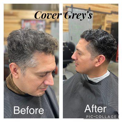 New service ! Mens hair coloring. Cover your grays in 15 min.