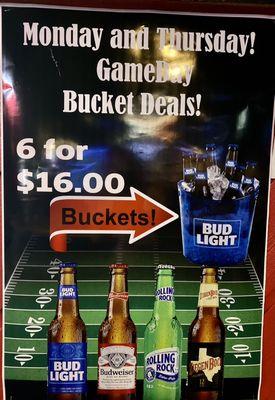 FOOTBALL BUCKET SPECIALS all day! *Every Monday & Thursday till football is over* #LetsGetTanked