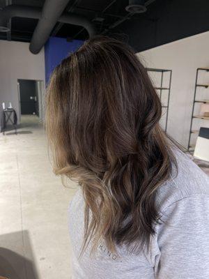 Reverse balayage to create warm depth for winter.